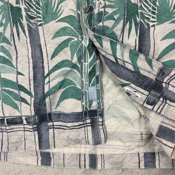 Tommy Bahama Mens 100% Silk Tropical Trees Striped AOP Camp Hawaiian Shirt XL - Picture 8 of 10